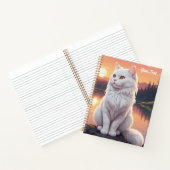 Witte kat bij het meer notitieboek (Binnen)