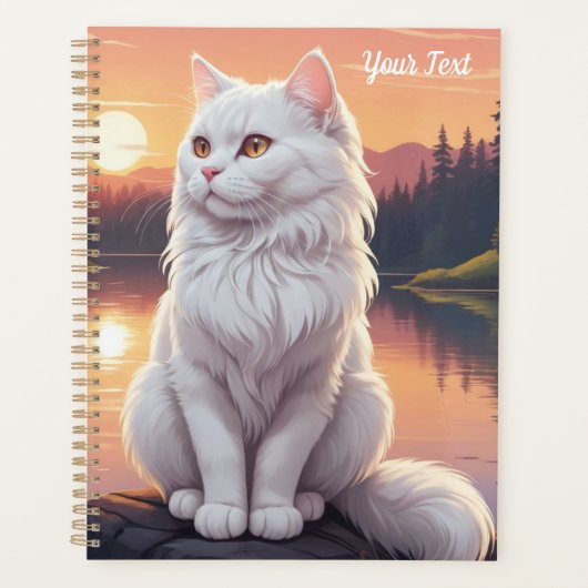 Witte kat bij het meer planner (Voorkant)