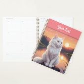 Witte kat bij het meer planner (Display)