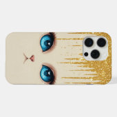 Witte Kat Blauwe Ogen Elegante Moderne Portret iPhone Hoesje (Achterkant horizontaal)