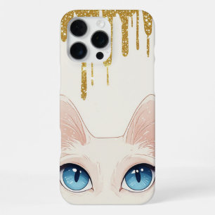 Witte Kat Blauwe Ogen Minimalistische Moderne Port iPhone 16 Pro Max Hoesje
