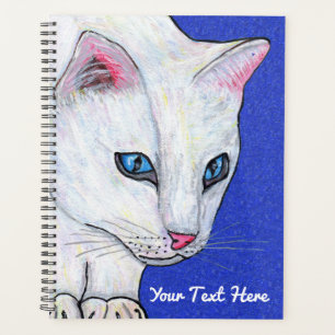 Witte kat Bleek blauwe ogen op Sparkle like Dark B Planner