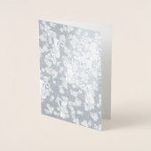 Witte kat bloemen folie kaarten (Voorkant)