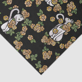 Witte kat bloemen tissuepapier (Detail)