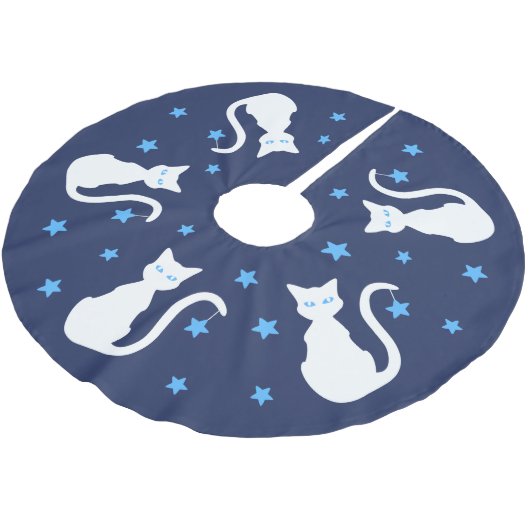 Witte kat boomrok kerstboom rok (Gekanteld)