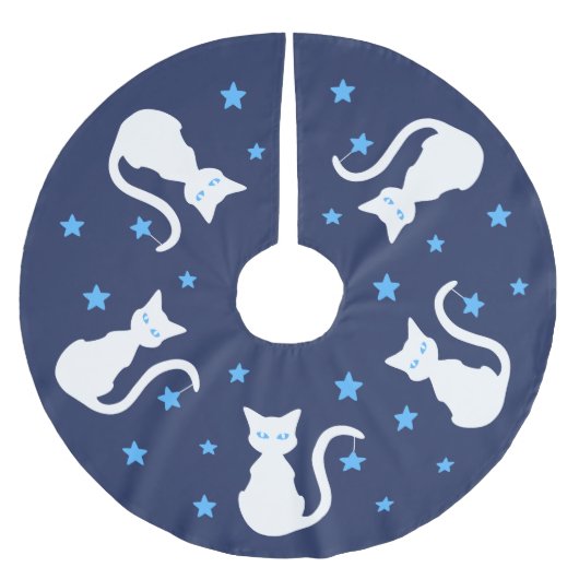 Witte kat boomrok kerstboom rok (Voorkant)