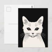 Witte kat briefkaart (Voorkant / Achterkant)