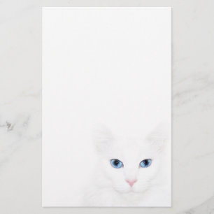 Witte kat briefpapier