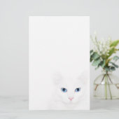 Witte kat briefpapier (Staand voorkant)