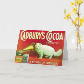 Witte Kat Cadbury's Cocoa Ad Note Kaart (Gele Bloem)