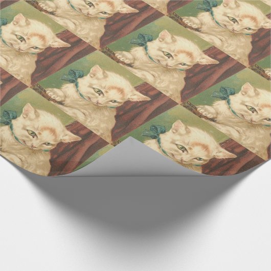  witte kat cadeaupapier (Hoek)