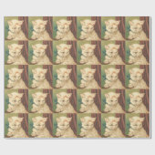 witte kat cadeaupapier (Vlak)