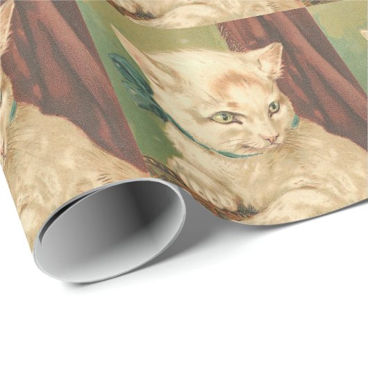  witte kat cadeaupapier (Rol Hoek)