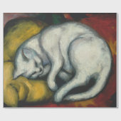 Witte kat cadeaupapier (Vlak)