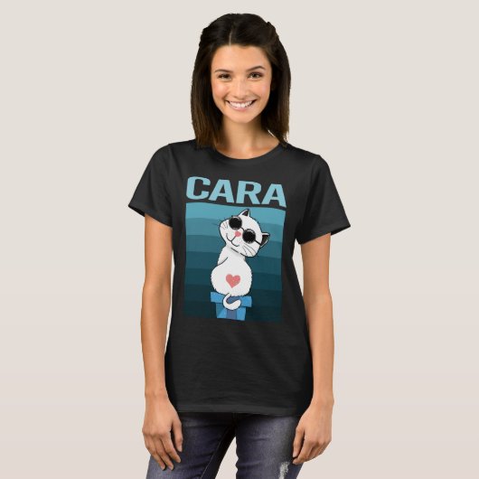 Witte Kat - Cara Naam T-shirt (Voorkant volledig)