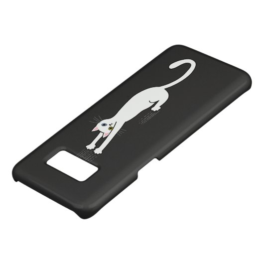 Witte kat die blijft hangen met wetten Case-Mate samsung galaxy hoesje (Onderkant)