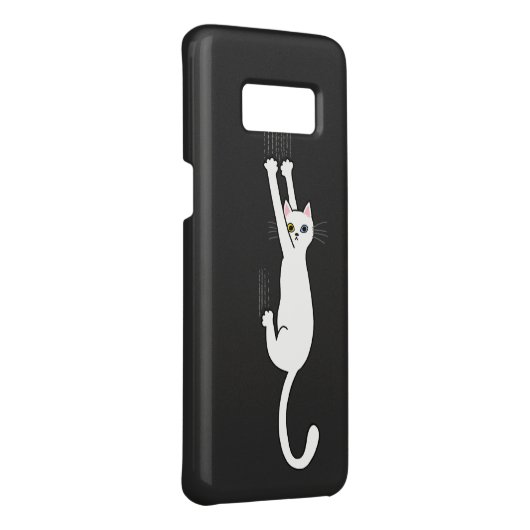 Witte kat die blijft hangen met wetten Case-Mate samsung galaxy hoesje (Achterkant / rechts)