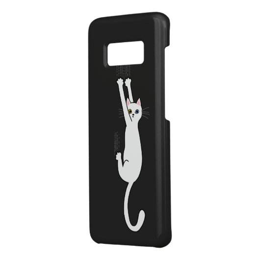 Witte kat die blijft hangen met wetten Case-Mate samsung galaxy hoesje (Achterkant/links)