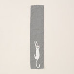 Witte kat die blijft hangen met wetten sjaal<br><div class="desc">Maak uw kleding compleet met deze leuke feline mode accessoire. Een gekke witte kat hangt vast aan deze coole sjaal. Maakt een origineel nieuwigheidscadeau voor kat liefhebbers! Bezoek Jenn's Doodle World voor meer producten met dit originele kattenontwerp. ©Jenn Kay</div>