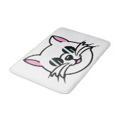 Witte kat draagt zwarte bril / zonnebril badmat (Gekanteld)