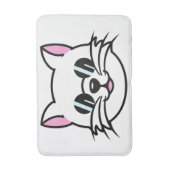 Witte kat draagt zwarte bril / zonnebril badmat (Voorkant Verticaal)
