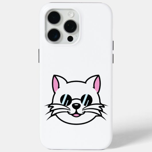 Witte kat draagt zwarte bril / zonnebril Case-Mate iPhone case (Achterkant)