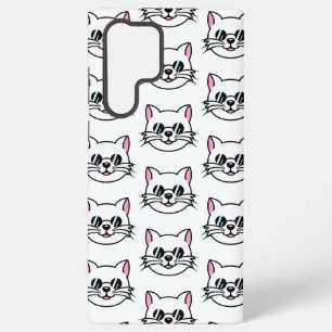 Witte kat draagt zwarte bril / zonnebril samsung galaxy hoesje