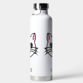 Witte kat draagt zwarte bril / zonnebril waterfles (Rechts)