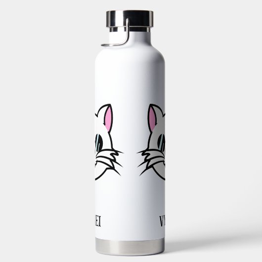 Witte kat draagt zwarte bril / zonnebril waterfles (Rechts)