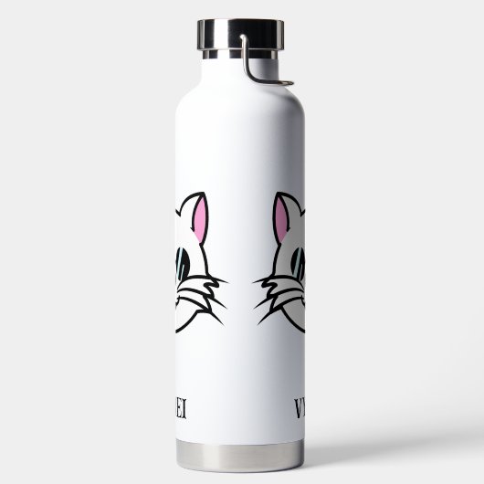 Witte kat draagt zwarte bril / zonnebril waterfles (Links)