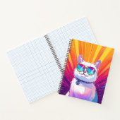 Witte Kat Dragen Zonnebril Schets Boek (Binnen)