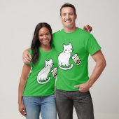 Witte kat drinkt Boba Melk thee jongen T-shirt (Unisex)
