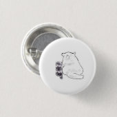 Witte Kat En Gezelschapspluche Geschenk Ronde Button 3,2 Cm (Voorkant /achterkant)