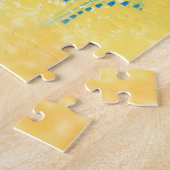 Witte kat en landhuis legpuzzel (Zijkant)