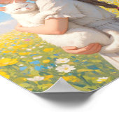 Witte Kat en Meisje Anime Poster (Hoek)