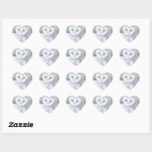 Witte Kat en Muis Hart Stickers (Vel)