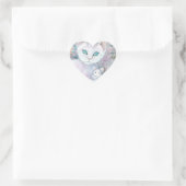 Witte Kat en Muis Hart Stickers (Tas)