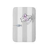 Witte kat en vis badmat (Voorkant Verticaal)