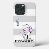 Witte kat en vis Case-Mate iPhone case (Achterkant)
