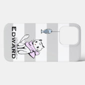 Witte kat en vis Case-Mate iPhone case (Achterkant (horizontaal))