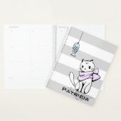 Witte kat en vis planner (Display)