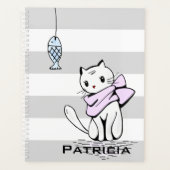 Witte kat en vis planner (Voorkant)