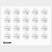 Witte kat en vis ronde sticker (Vel)