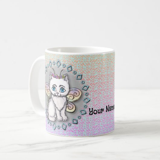 Witte Kat Fee mok (Voorkant links)
