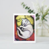 Witte kat, Franz Marc Briefkaart (Staand voorkant)