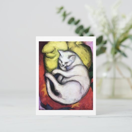Witte kat, Franz Marc Briefkaart (Staand voorkant)