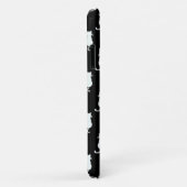 Witte kat geïsoleerd op zwart stippenpatroon Case-Mate iPhone case (Achterkant/rechts)