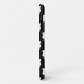 Witte kat geïsoleerd op zwart stippenpatroon Case-Mate iPhone case (Achterkant/links)