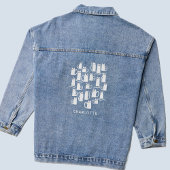 Witte kat gepersonaliseerd denim jacket