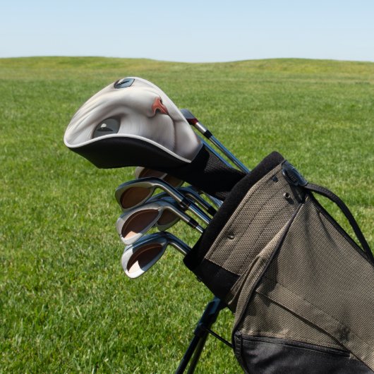Witte kat golfheadcover (Insitu)